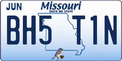 MO license plate BH5T1N