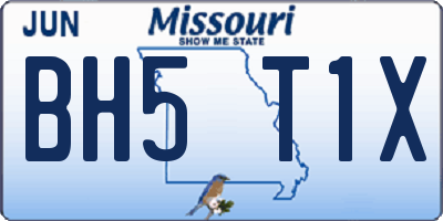 MO license plate BH5T1X