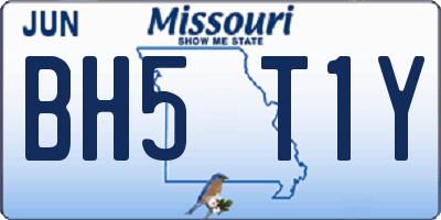 MO license plate BH5T1Y