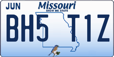 MO license plate BH5T1Z