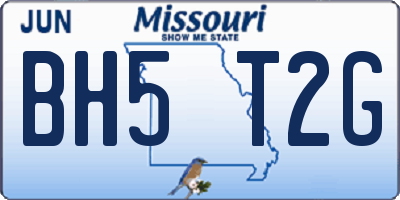 MO license plate BH5T2G