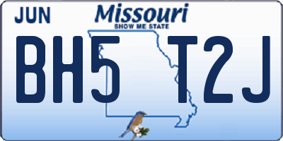 MO license plate BH5T2J