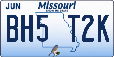 MO license plate BH5T2K