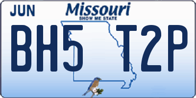 MO license plate BH5T2P
