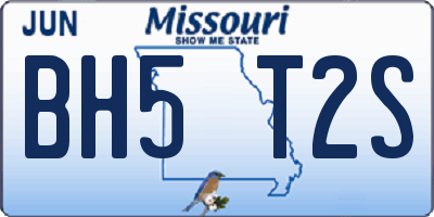 MO license plate BH5T2S