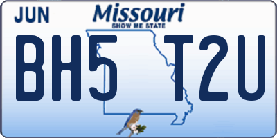 MO license plate BH5T2U