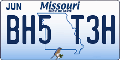 MO license plate BH5T3H