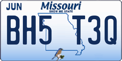 MO license plate BH5T3Q