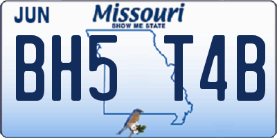 MO license plate BH5T4B