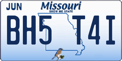 MO license plate BH5T4I