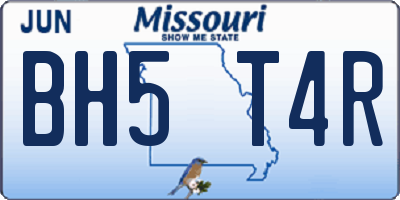 MO license plate BH5T4R