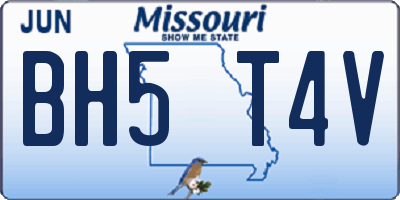 MO license plate BH5T4V