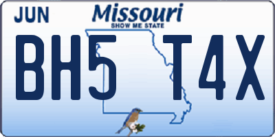 MO license plate BH5T4X