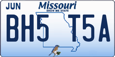 MO license plate BH5T5A