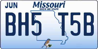MO license plate BH5T5B