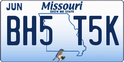 MO license plate BH5T5K