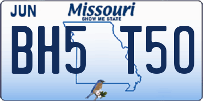 MO license plate BH5T5O