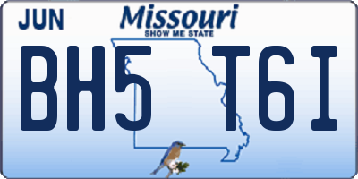 MO license plate BH5T6I