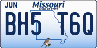 MO license plate BH5T6Q