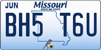 MO license plate BH5T6U
