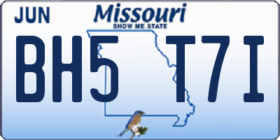 MO license plate BH5T7I
