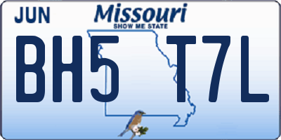 MO license plate BH5T7L