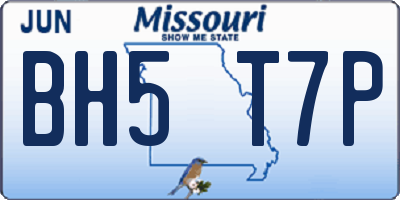 MO license plate BH5T7P