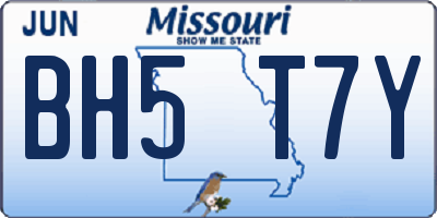 MO license plate BH5T7Y