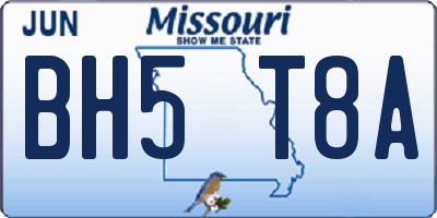 MO license plate BH5T8A