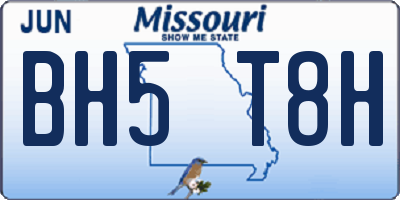 MO license plate BH5T8H