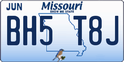 MO license plate BH5T8J