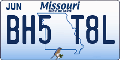 MO license plate BH5T8L