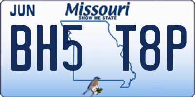 MO license plate BH5T8P