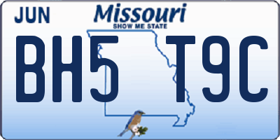 MO license plate BH5T9C