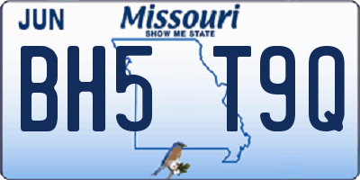 MO license plate BH5T9Q
