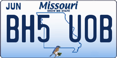 MO license plate BH5U0B