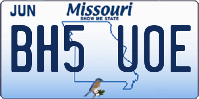MO license plate BH5U0E