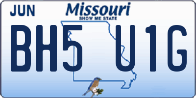 MO license plate BH5U1G