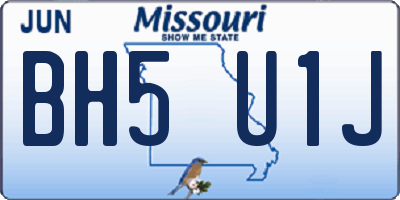 MO license plate BH5U1J