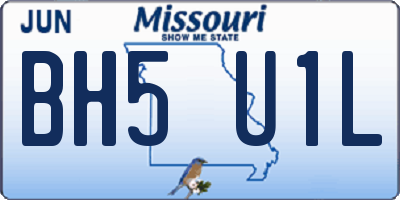 MO license plate BH5U1L