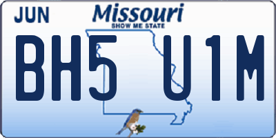 MO license plate BH5U1M