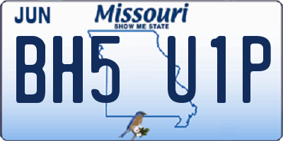 MO license plate BH5U1P