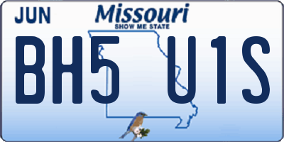 MO license plate BH5U1S