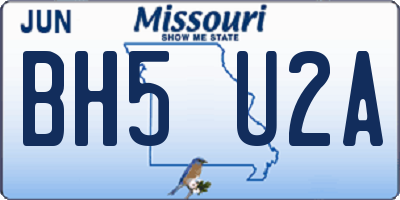 MO license plate BH5U2A