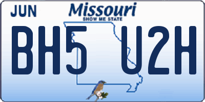 MO license plate BH5U2H