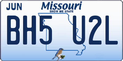 MO license plate BH5U2L