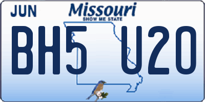 MO license plate BH5U2O