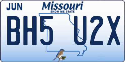 MO license plate BH5U2X