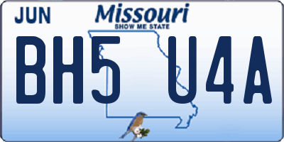 MO license plate BH5U4A