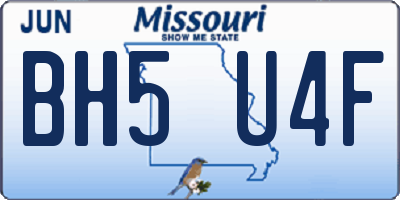 MO license plate BH5U4F
